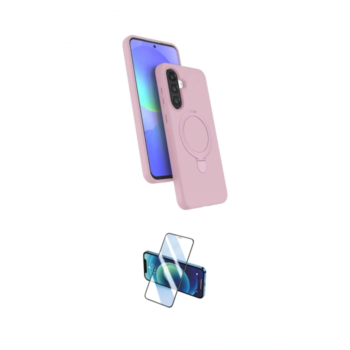 MARSİLYAN™- Galaxy A26 Kılıf İz Işık Koleksiyonu - Siyah 3D Antistatik Cam Ekran Koruyucu