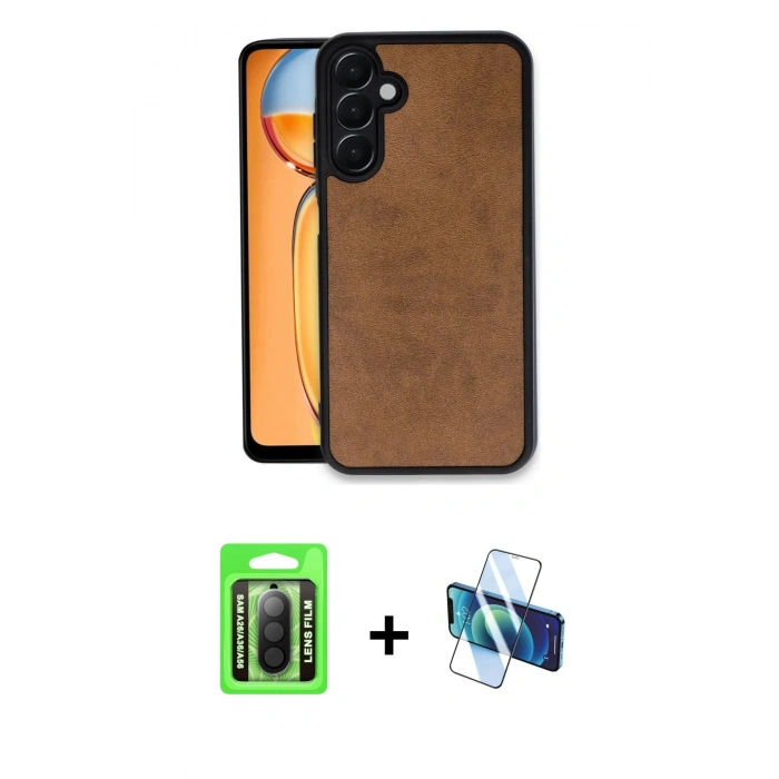 MARSİLYAN™- Galaxy A26 Kılıf Kıvılcım Işık Serisi - Siyah 3D Antistatik Seramik Nano Ekran Koruyucu + Raze Metal Kamera Lens - SH