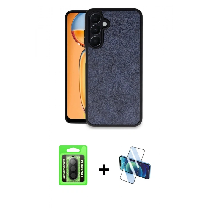 MARSİLYAN™- Galaxy A26 Kılıf Kıvılcım Işık Serisi - Siyah 3D Antistatik Seramik Nano Ekran Koruyucu + Raze Metal Kamera Lens - SH