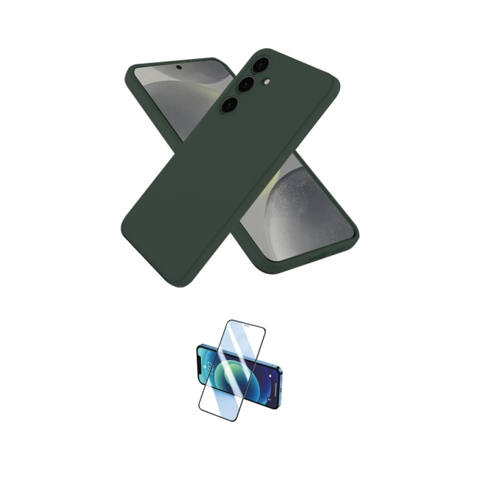 MARSİLYAN™- Galaxy A26 Kılıf Kozmos Yansıma Özel Seri - Siyah 3D Antistatik Cam Ekran Koruyucu