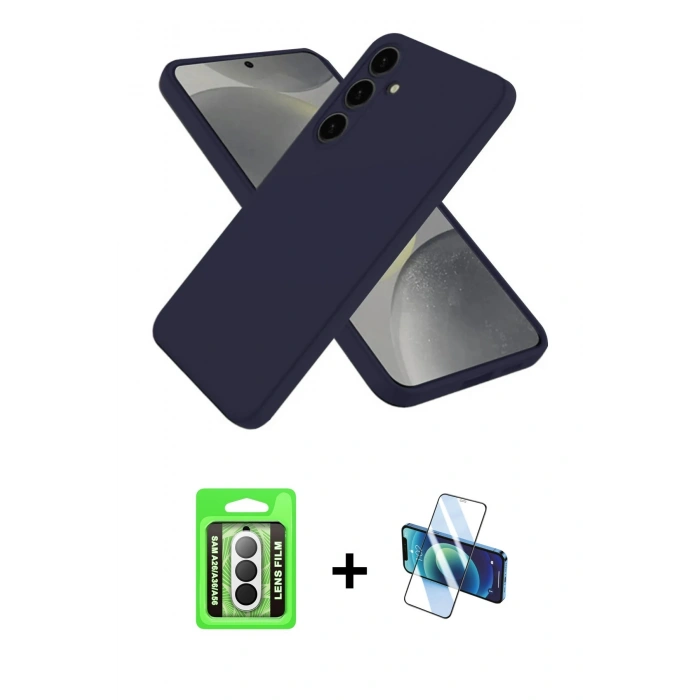 MARSİLYAN™- Galaxy A26 Kılıf Kozmos Yansıma Özel Seri - Siyah 3D Antistatik Seramik Nano Ekran Koruyucu + Raze Metal Kamera Lens - GS
