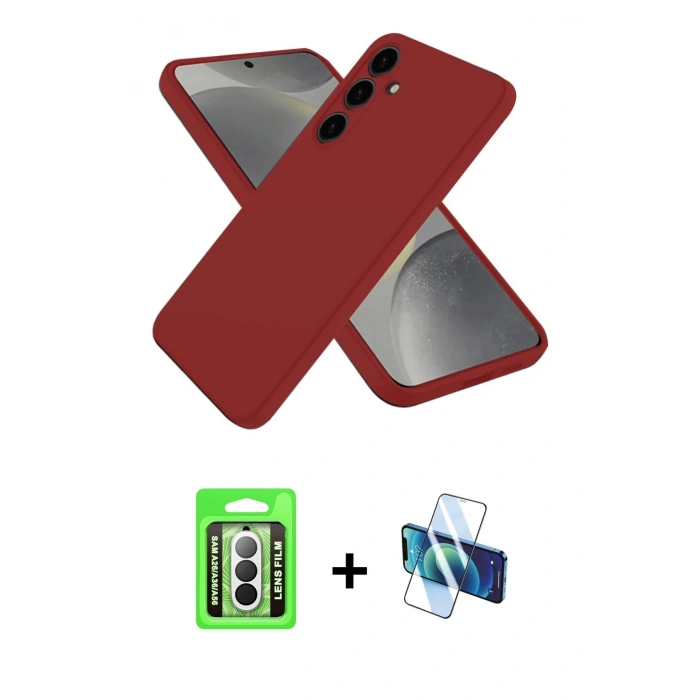MARSİLYAN™- Galaxy A26 Kılıf Kozmos Yansıma Özel Seri - Siyah 3D Antistatik Seramik Nano Ekran Koruyucu + Raze Metal Kamera Lens - GS