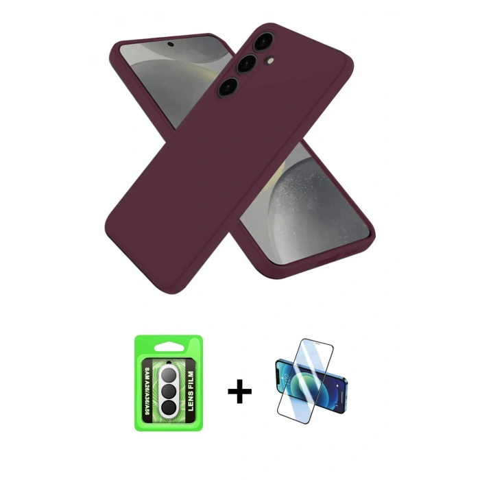 MARSİLYAN™- Galaxy A26 Kılıf Kozmos Yansıma Özel Seri - Siyah 3D Antistatik Seramik Nano Ekran Koruyucu + Raze Metal Kamera Lens - GS