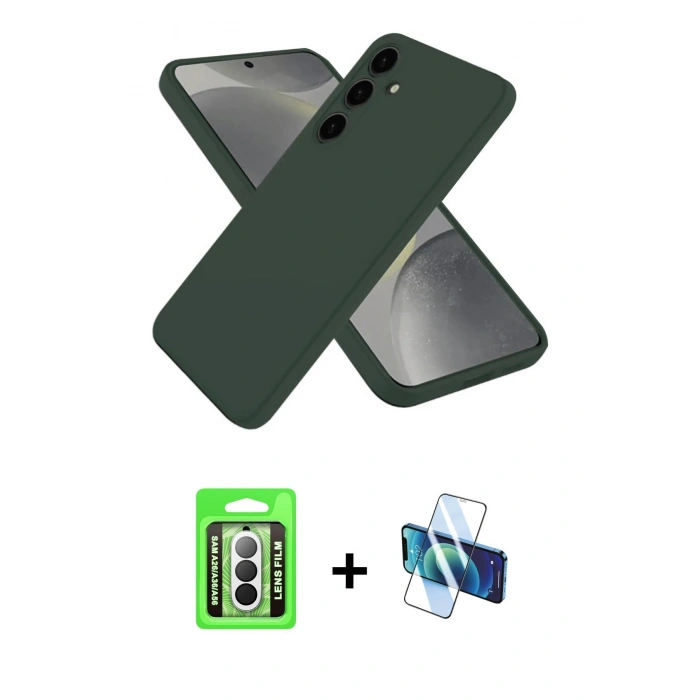 MARSİLYAN™- Galaxy A26 Kılıf Kozmos Yansıma Özel Seri - Siyah 3D Antistatik Seramik Nano Ekran Koruyucu + Raze Metal Kamera Lens - GS