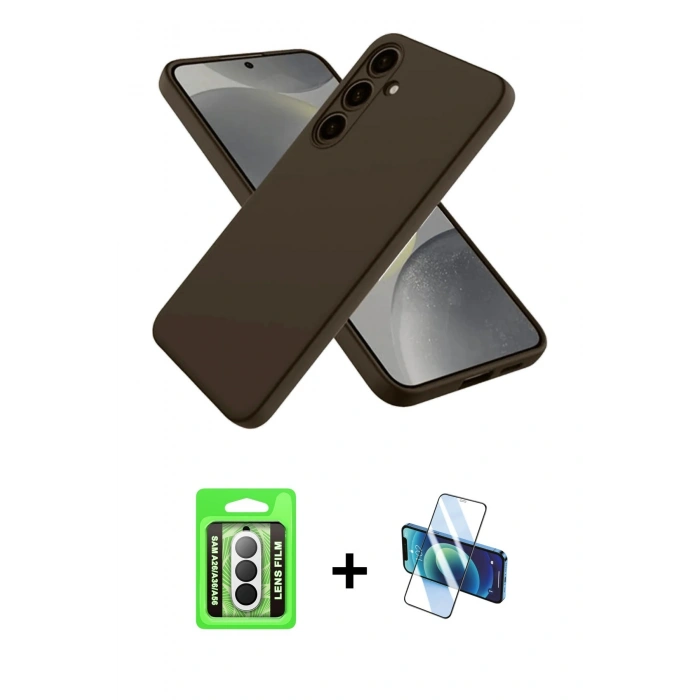 MARSİLYAN™- Galaxy A26 Kılıf Kozmos Yansıma Özel Seri - Siyah 3D Antistatik Seramik Nano Ekran Koruyucu + Raze Metal Kamera Lens - GS