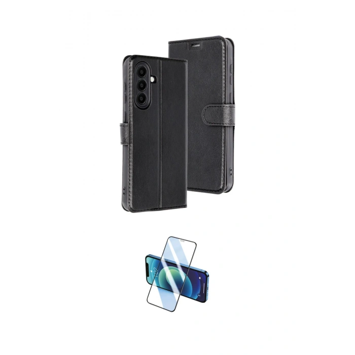 MARSİLYAN™- Galaxy A26 Kılıf Siluet Işık Serisi - Siyah 3D Antistatik Seramik Nano Ekran Koruyucu