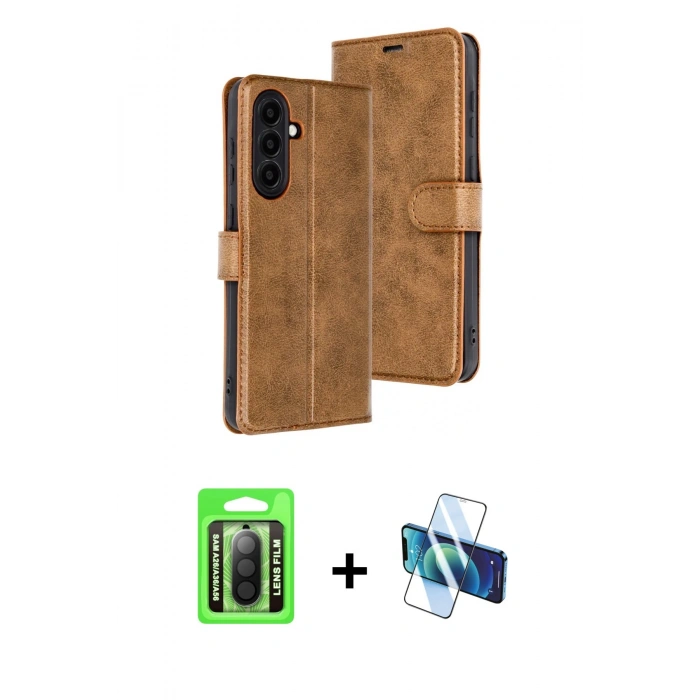 MARSİLYAN™- Galaxy A26 Kılıf Siluet Işık Serisi - Siyah 3D Antistatik Seramik Nano Ekran Koruyucu + Raze Metal Kamera Lens - SH