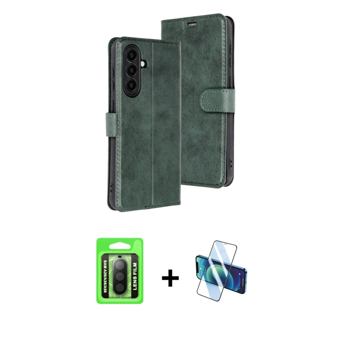 MARSİLYAN™- Galaxy A26 Kılıf Siluet Işık Serisi - Siyah 3D Antistatik Seramik Nano Ekran Koruyucu + Raze Metal Kamera Lens - SH