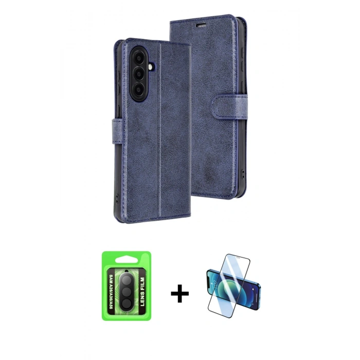 MARSİLYAN™- Galaxy A26 Kılıf Siluet Işık Serisi - Siyah 3D Antistatik Seramik Nano Ekran Koruyucu + Raze Metal Kamera Lens - SH