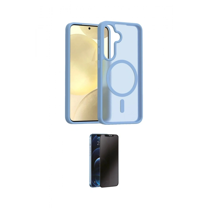 MARSİLYAN™- Galaxy A26 Kılıf Siluet Minimal Prime - Siyah 3D Antistatik Hayalet Cam Ekran Koruyucu