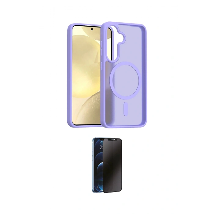 MARSİLYAN™- Galaxy A26 Kılıf Siluet Minimal Prime - Siyah 3D Antistatik Hayalet Cam Ekran Koruyucu
