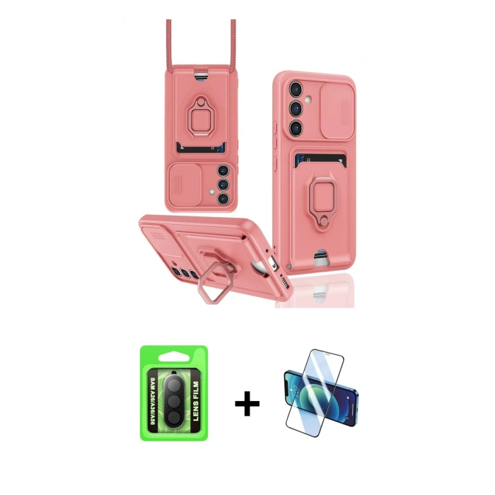 MARSİLYAN™- Galaxy A26 Kılıf Vadi Form Prime - Siyah 3D Antistatik Seramik Nano Ekran Koruyucu + Raze Metal Kamera Lens - SH