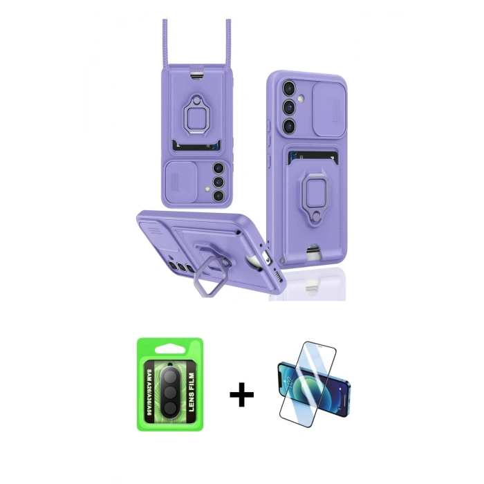 MARSİLYAN™- Galaxy A26 Kılıf Vadi Form Prime - Siyah 3D Antistatik Seramik Nano Ekran Koruyucu + Raze Metal Kamera Lens - SH