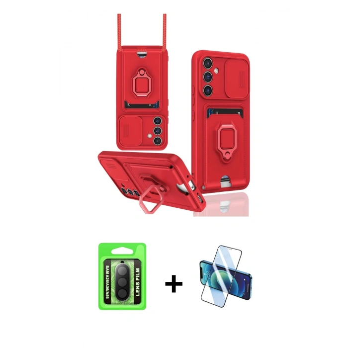 MARSİLYAN™- Galaxy A26 Kılıf Vadi Form Prime - Siyah 3D Antistatik Seramik Nano Ekran Koruyucu + Raze Metal Kamera Lens - SH
