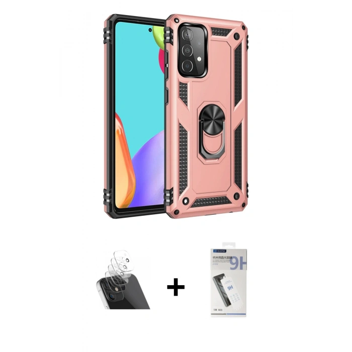 MARSİLYAN™- Galaxy A32 Kılıf Ahenk Klasik Koleksiyonu - Şeffaf Uv Polymer Nano Ekran Koruyucu + Kamera Lens Koruma Cam - SF