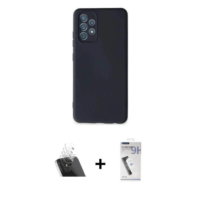 MARSİLYAN™- Galaxy A32 Kılıf Ahenk Serisi - Şeffaf Uv Polymer Nano Ekran Koruyucu + Kamera Lens Koruma Cam - SF