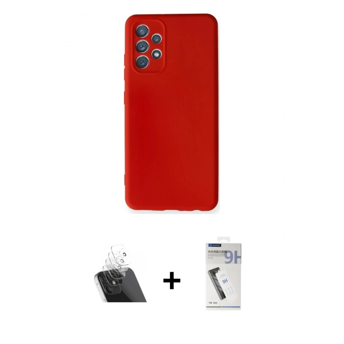 MARSİLYAN™- Galaxy A32 Kılıf Ahenk Serisi - Şeffaf Uv Polymer Nano Ekran Koruyucu + Kamera Lens Koruma Cam - SF