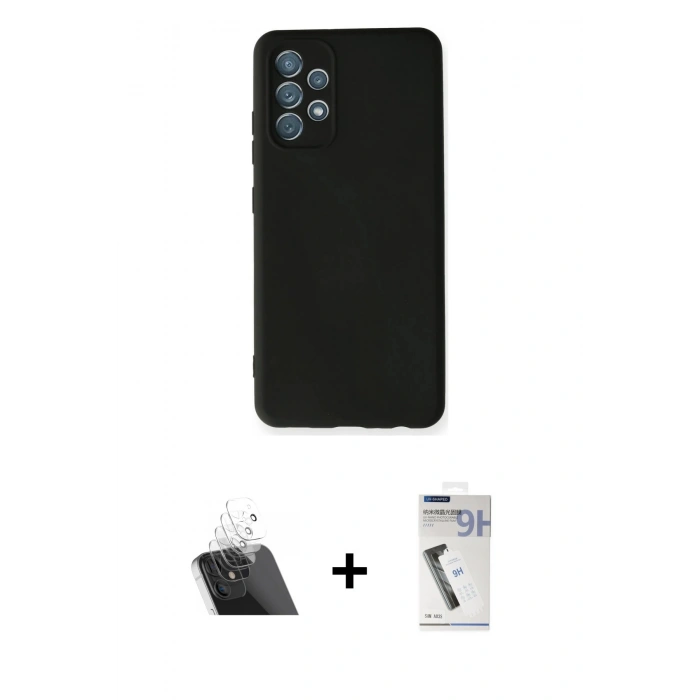 MARSİLYAN™- Galaxy A32 Kılıf Ahenk Serisi - Şeffaf Uv Polymer Nano Ekran Koruyucu + Kamera Lens Koruma Cam - SF