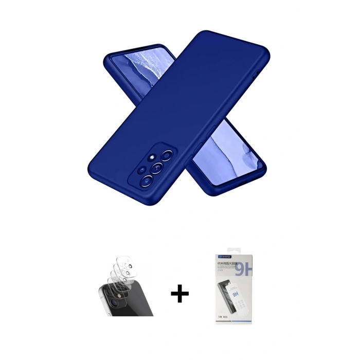 MARSİLYAN™- Galaxy A32 Kılıf Kozmos Yansıma Özel Seri - Şeffaf Uv Polymer Nano Ekran Koruyucu + Kamera Lens Koruma Cam - SF