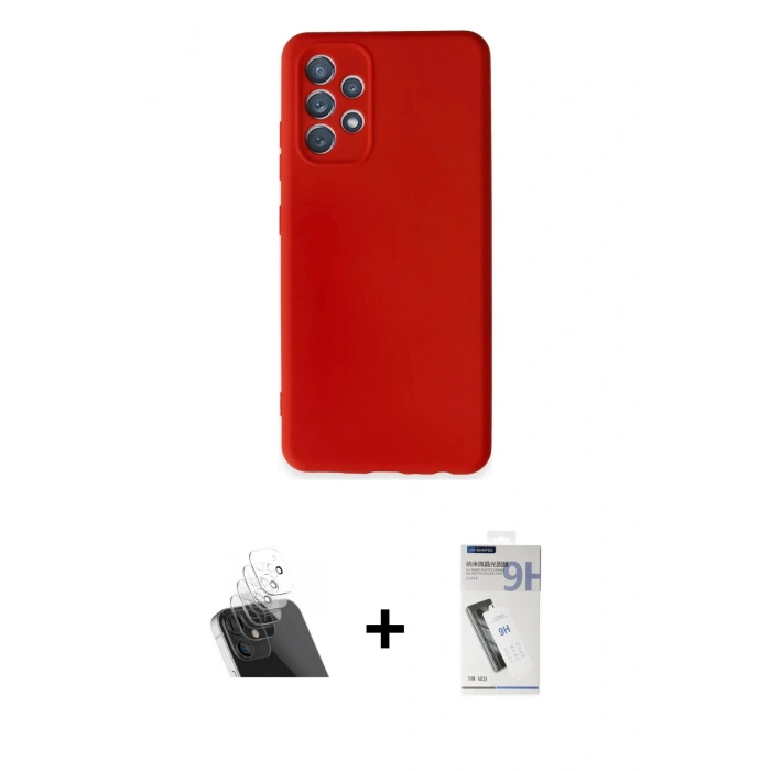MARSİLYAN™- Galaxy A32 Kılıf Kozmos Yansıma Özel Seri - Şeffaf Uv Polymer Nano Ekran Koruyucu + Kamera Lens Koruma Cam - SF