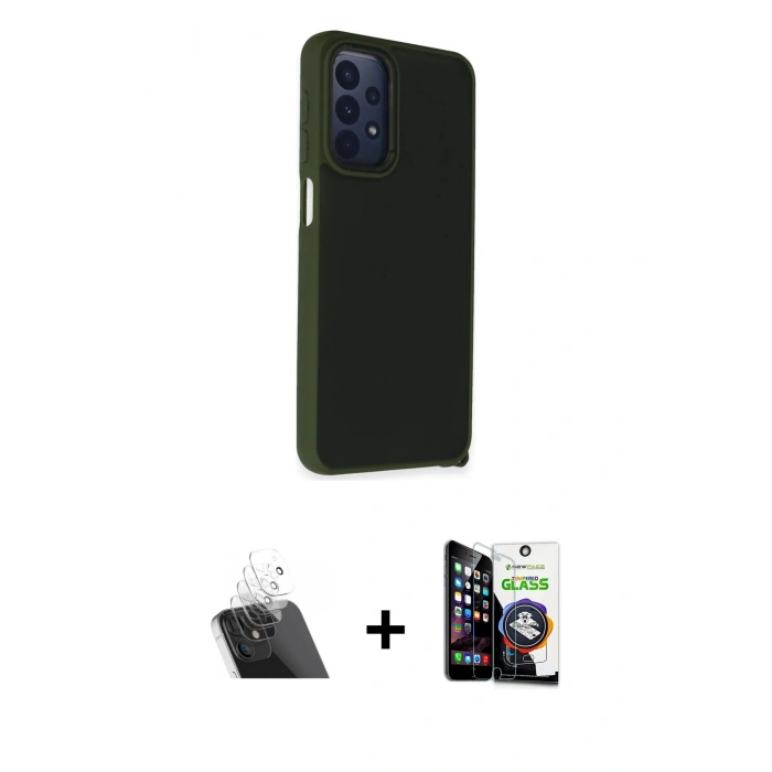 MARSİLYAN™- Galaxy A33 5G Kılıf Atlas Form - Şeffaf Temperli Cam Ekran Koruyucu + Kamera Lens Koruma Cam - SF