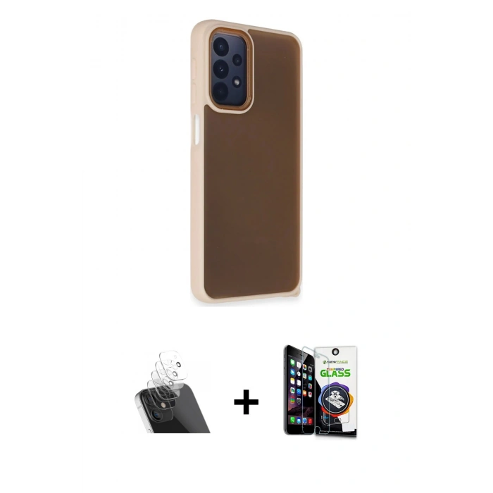MARSİLYAN™- Galaxy A33 5G Kılıf Atlas Form - Şeffaf Temperli Cam Ekran Koruyucu + Kamera Lens Koruma Cam - SF