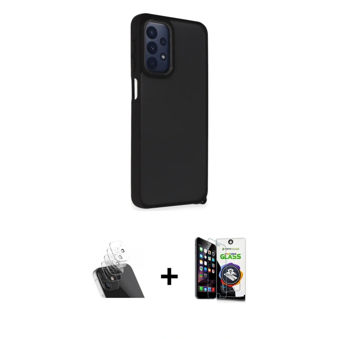MARSİLYAN™- Galaxy A33 5G Kılıf Atlas Form - Şeffaf Temperli Cam Ekran Koruyucu + Kamera Lens Koruma Cam - SF