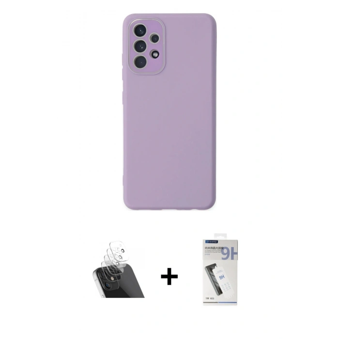 MARSİLYAN™- Galaxy A33 5G Kılıf Çekirdek Modern Serisi - Şeffaf Uv Polymer Nano Ekran Koruyucu + Kamera Lens Koruma Cam - SF