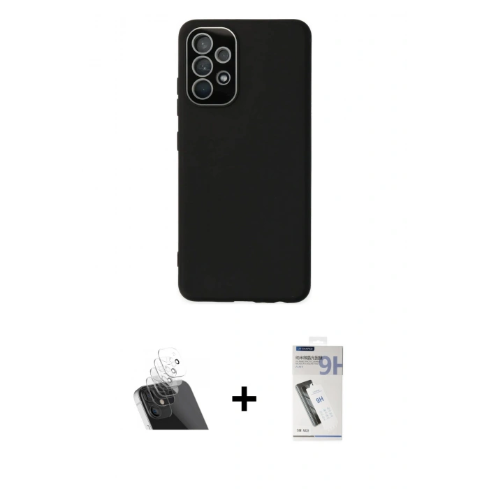 MARSİLYAN™- Galaxy A33 5G Kılıf Çekirdek Modern Serisi - Şeffaf Uv Polymer Nano Ekran Koruyucu + Kamera Lens Koruma Cam - SF