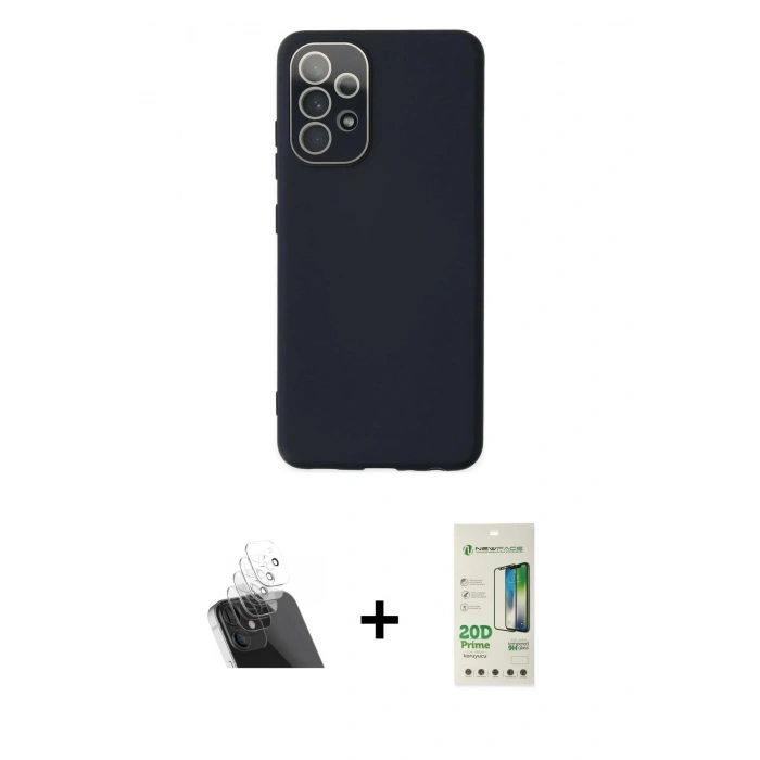 MARSİLYAN™- Galaxy A33 5G Kılıf Çekirdek Modern Serisi - Siyah 20D Premium Cam Ekran Koruyucu + Kamera Lens Koruma Cam - SF