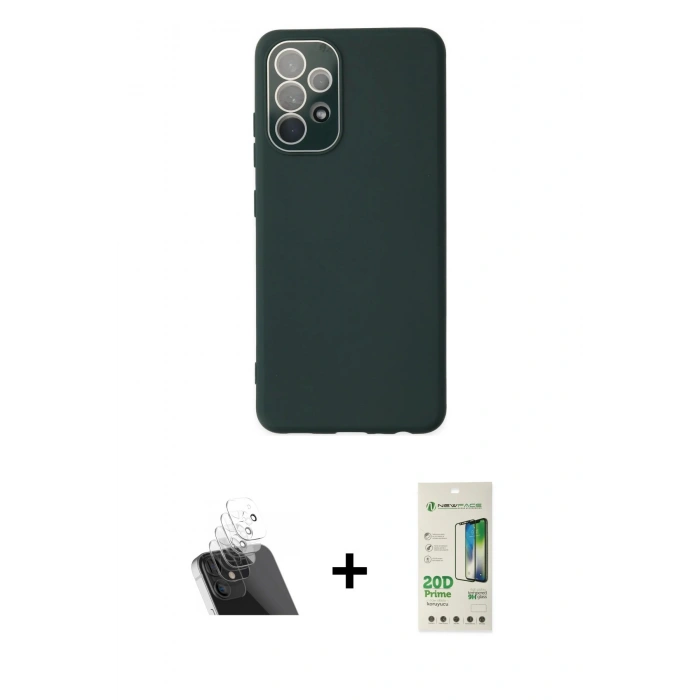 MARSİLYAN™- Galaxy A33 5G Kılıf Çekirdek Modern Serisi - Siyah 20D Premium Cam Ekran Koruyucu + Kamera Lens Koruma Cam - SF