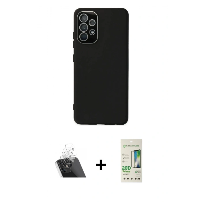 MARSİLYAN™- Galaxy A33 5G Kılıf Çekirdek Modern Serisi - Siyah 20D Premium Cam Ekran Koruyucu + Kamera Lens Koruma Cam - SF