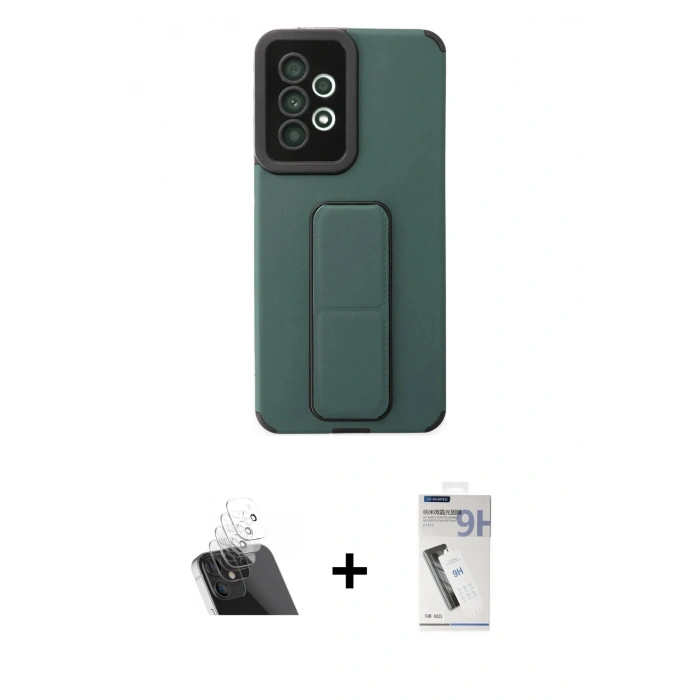 MARSİLYAN™- Galaxy A33 5G Kılıf Çekirdek Yansıma - Şeffaf Uv Polymer Nano Ekran Koruyucu + Kamera Lens Koruma Cam - SF