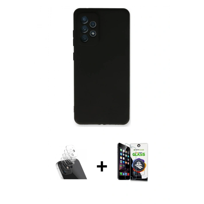 MARSİLYAN™- Galaxy A33 5G Kılıf Kozmos Yansıma Özel Seri - Şeffaf Temperli Cam Ekran Koruyucu + Şeffaf Kamera Lens Koruma Cam