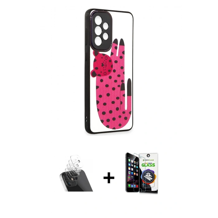 MARSİLYAN™- Galaxy A33 5G Kılıf Odak Klasik Serisi - Şeffaf Temperli Cam Ekran Koruyucu + Şeffaf Kamera Lens Koruma Cam