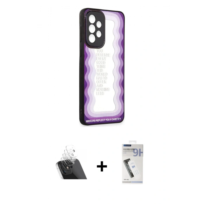 MARSİLYAN™- Galaxy A33 5G Kılıf Odak Klasik Serisi - Şeffaf Uv Polymer Nano Ekran Koruyucu + Kamera Lens Koruma Cam - SF