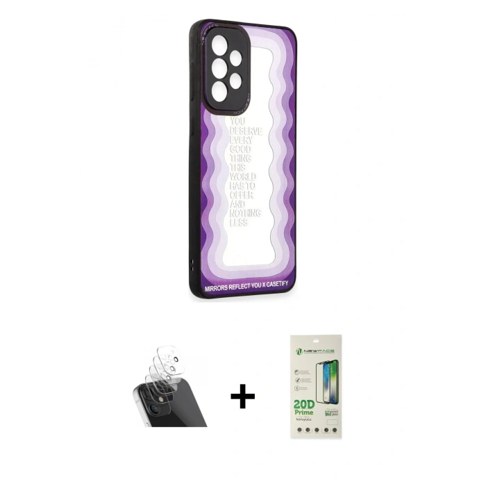 MARSİLYAN™- Galaxy A33 5G Kılıf Odak Klasik Serisi - Siyah 20D Premium Cam Ekran Koruyucu + Kamera Lens Koruma Cam - SF
