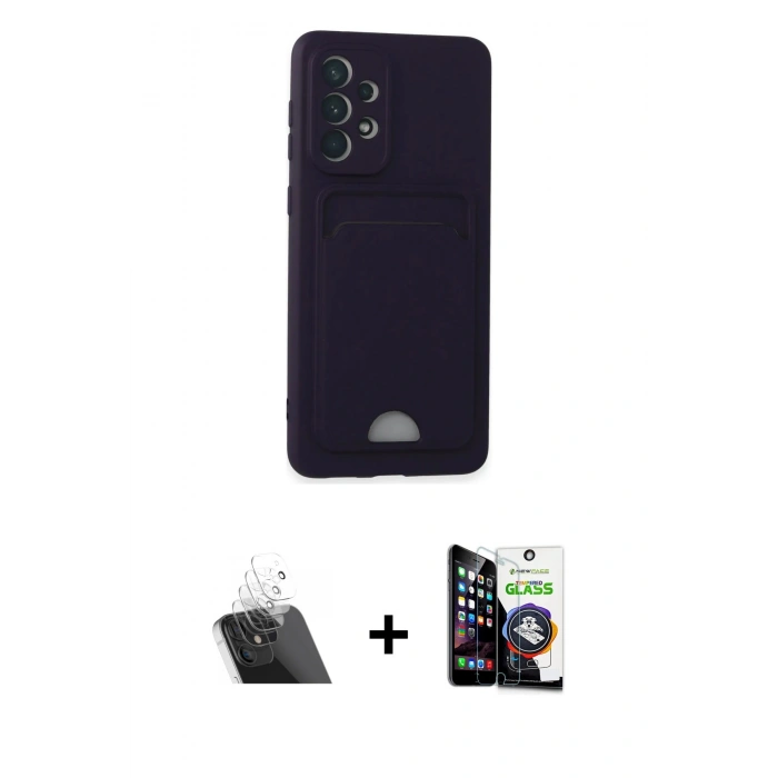 MARSİLYAN™- Galaxy A33 5G Kılıf Vadi Çizgi Prime - Şeffaf Temperli Cam Ekran Koruyucu + Kamera Lens Koruma Cam - SF