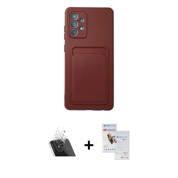 MARSİLYAN™- Galaxy A33 5G Kılıf Vadi Çizgi Prime - Siyah Seramik Nano Ekran Koruyucu + Kamera Lens Koruma Cam - SF