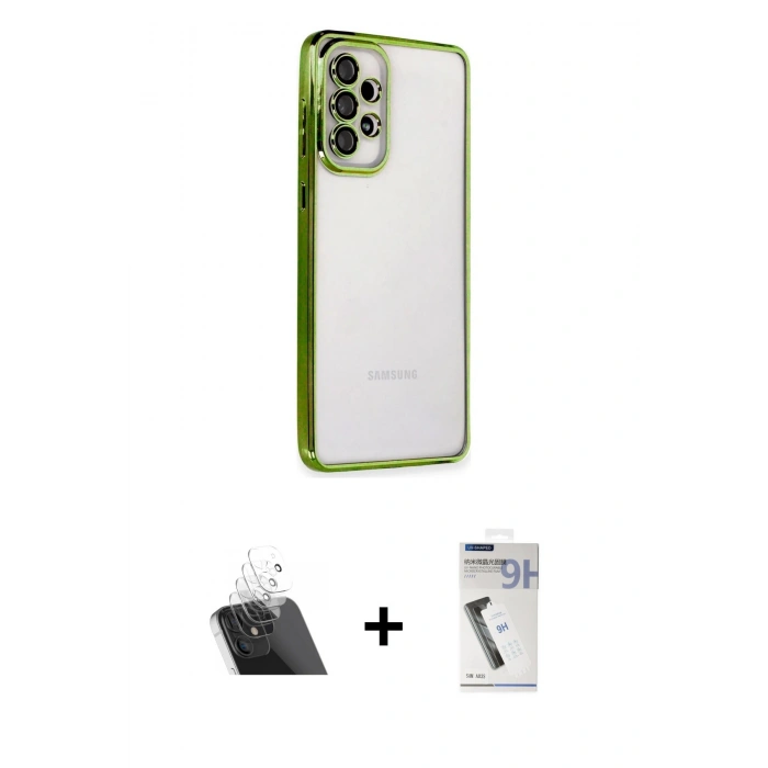 MARSİLYAN™- Galaxy A33 5G Kılıf Vadi Minimal - Şeffaf Uv Polymer Nano Ekran Koruyucu + Kamera Lens Koruma Cam - SF
