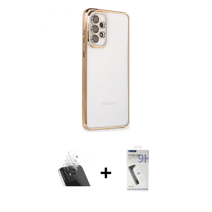 MARSİLYAN™- Galaxy A33 5G Kılıf Vadi Minimal - Şeffaf Uv Polymer Nano Ekran Koruyucu + Kamera Lens Koruma Cam - SF
