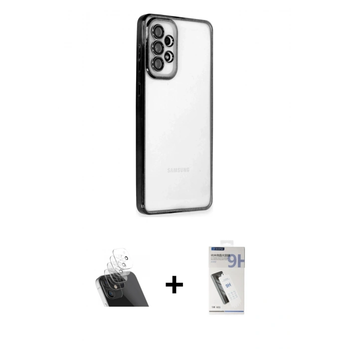 MARSİLYAN™- Galaxy A33 5G Kılıf Vadi Minimal - Şeffaf Uv Polymer Nano Ekran Koruyucu + Kamera Lens Koruma Cam - SF