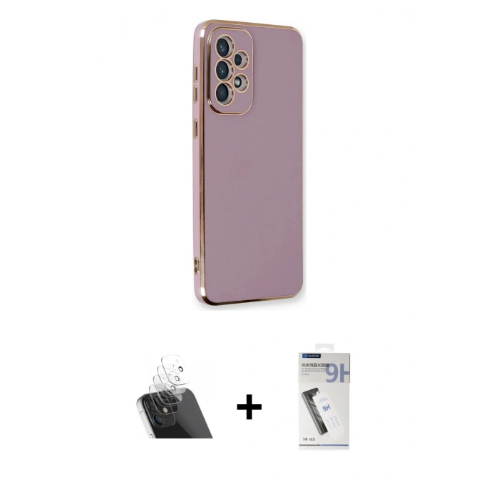 MARSİLYAN™- Galaxy A33 5G Kılıf Yankı Serisi - Şeffaf Uv Polymer Nano Ekran Koruyucu + Şeffaf Kamera Lens Koruma Cam