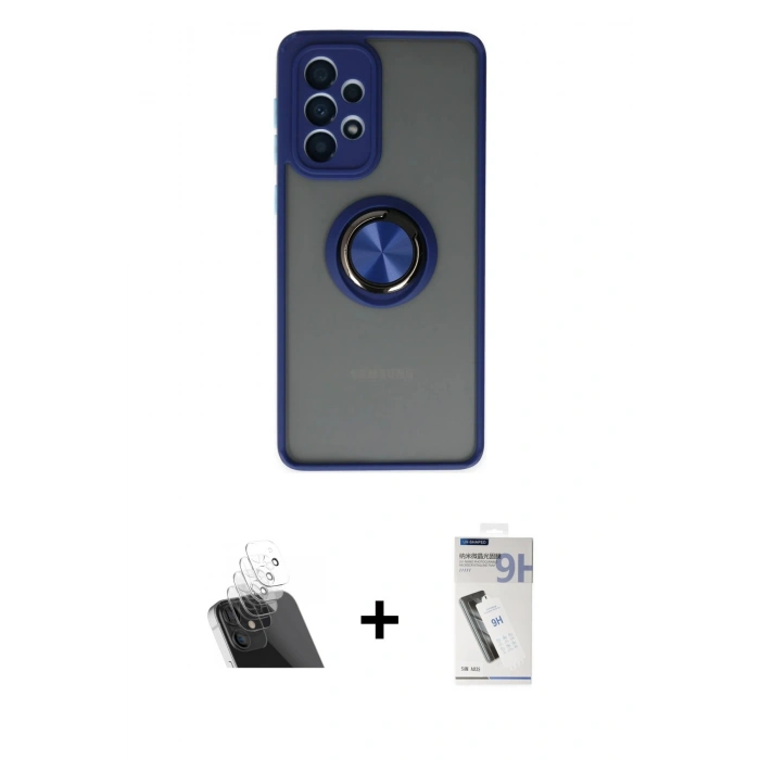 MARSİLYAN™- Galaxy A33 5G Kılıf Yörünge Çizgi - Şeffaf Uv Polymer Nano Ekran Koruyucu + Kamera Lens Koruma Cam - SF