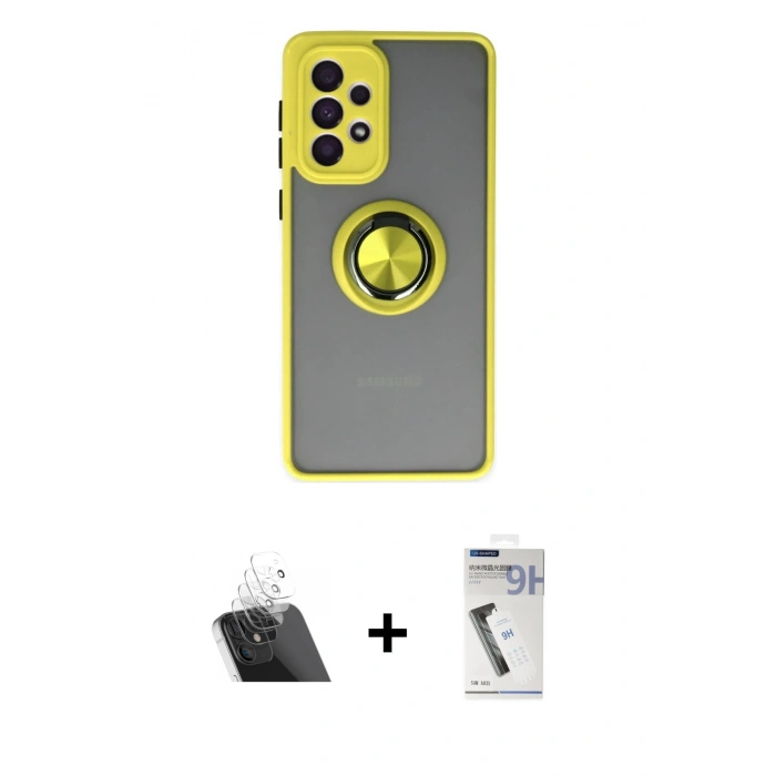 MARSİLYAN™- Galaxy A33 5G Kılıf Yörünge Çizgi - Şeffaf Uv Polymer Nano Ekran Koruyucu + Kamera Lens Koruma Cam - SF