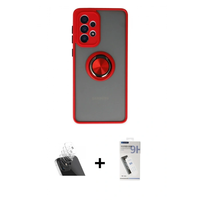 MARSİLYAN™- Galaxy A33 5G Kılıf Yörünge Çizgi - Şeffaf Uv Polymer Nano Ekran Koruyucu + Kamera Lens Koruma Cam - SF