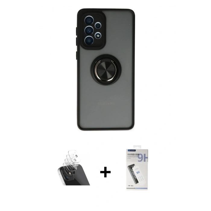 MARSİLYAN™- Galaxy A33 5G Kılıf Yörünge Çizgi - Şeffaf Uv Polymer Nano Ekran Koruyucu + Kamera Lens Koruma Cam - SF