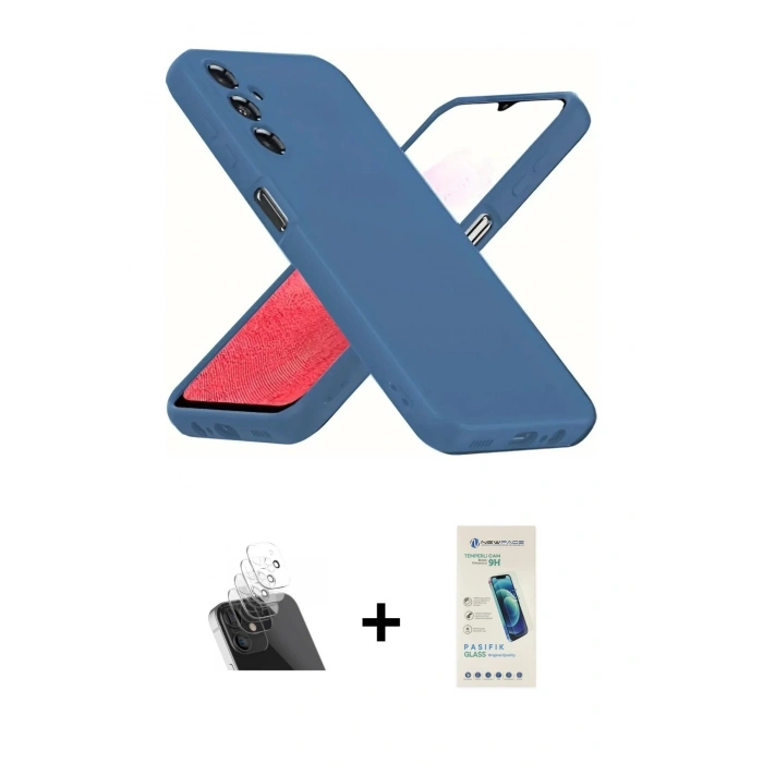 MARSİLYAN™- Galaxy A34 5G Kılıf Kozmos Yansıma Özel Seri - Şeffaf Pasifik Cam Ekran Koruyucu + Kamera Lens Koruma Cam - SF