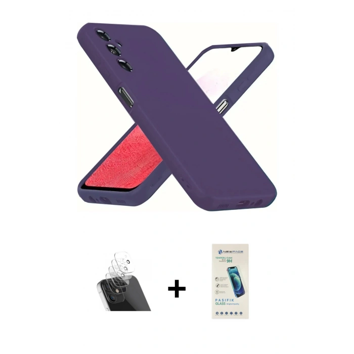 MARSİLYAN™- Galaxy A34 5G Kılıf Kozmos Yansıma Özel Seri - Şeffaf Pasifik Cam Ekran Koruyucu + Kamera Lens Koruma Cam - SF