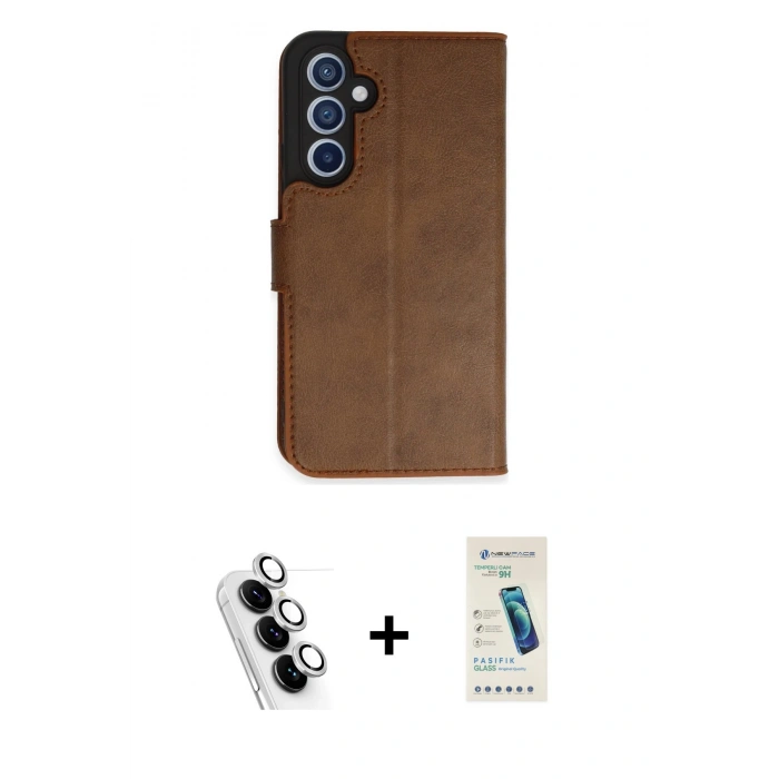 MARSİLYAN™- Galaxy A34 5G Kılıf Siluet Işık Serisi - Şeffaf Pasifik Cam Ekran Koruyucu + Valdez Metal Kamera Lens - GS